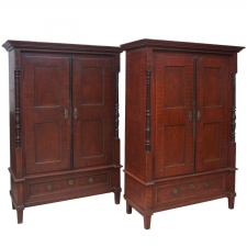 Pair of 19th Century Austrian Armoires with Painted Faux-Bois Finish