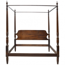 King Size 4-Poster Sheraton Bed with Carved Posts, Phyfe School, c. 1815