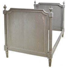 Louis XVI Style Bed in Original Gray/Green Paint, circa 1890