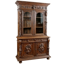 Flemish Buffet a Deux Corps in Carved Oak, c. 1850