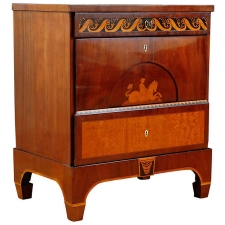 Small Empire Commode in Mahogany with Inlays in Birch and Ebony, Sweden, c. 1820