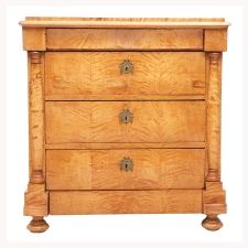 Small Biedermeier Commode or Chest with Five Drawers in Birch