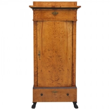Antique Swedish Empire Pedestal Cabinet in Polished Birch, circa 1810