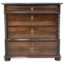 Louis Philippe Chest of Drawers in Mahogany with Black Marble Top, Germany, circa 1860