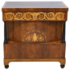 Biedermeier Chest of Drawers in Walnut with Marquetry Inlays, Germany