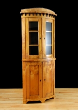 Biedermeier Corner Cupboard in Birch
