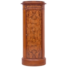 Cylinder Pedestal Cabinet in Figured Walnut, circa 1830