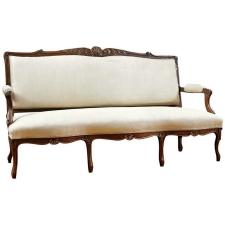 Louis XV Style Sofa in carved walnut, France, c. 1860
