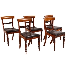 Set of 5 William IV English Side Chairs in Rosewood, c.1830
