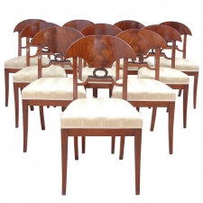 Set of 12 Empire Mahogany Dining Chairs, c.1820