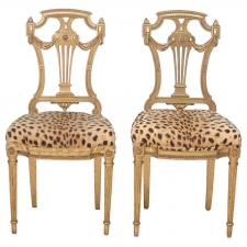 Pair of Gilded Ball Room Chairs, circa 1920