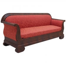 American Empire Sleigh Sofa in Mahogany Attributable to Meeks, circa 1835