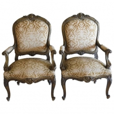 Pair of 19th Century French Fauteuils in the Louis XV Style