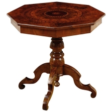 Renaissance Revival Side Table in Walnut with Marquetry