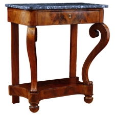 Charles X Console Table in Cuban Mahogany with Satinwood Inlays, c. 1830