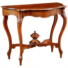 French Louis Philippe Console Table in Cuban Mahogany with Zinc-Lined Cellarette, c. 1830