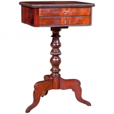Side Table in Mahogany with Drawers and Interior Compartments, Northern Europe, c. 1840