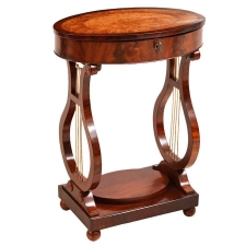 Biedermeier Sewing Table with Lyre Base, circa 1830