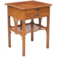 Jugendstil Side Table in Walnut and Walnut Parquetry