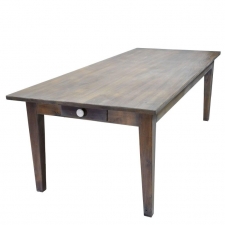 8' Farmhouse Dining Table in Repurposed White Oak with Fumed-Taupe Finish