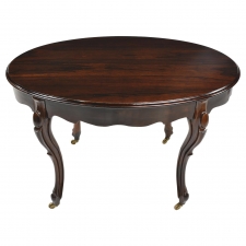 Antique French Louis Philippe Oval Dining / Center Table in Rosewood, circa 1840