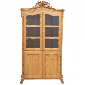19th Century Louis Philippe Pine Vitrine /Glass Cupboard