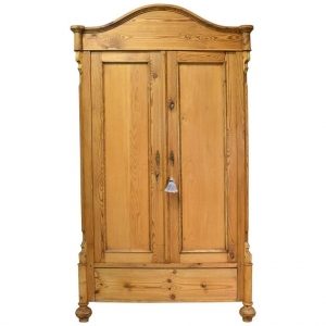German Louis Philippe Pine Armoire Outfitted with Drawers, circa 1860