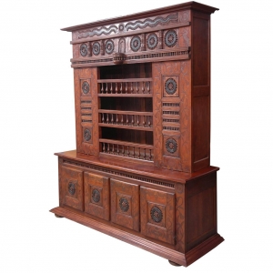 Malaysian Cupboard in Carved and Polychromed Wood, circa Late 1800s