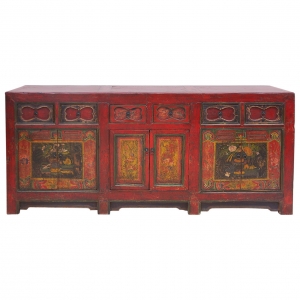 19th Century Chinese Painted Coffer or Sideboard