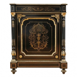 Napoleon III Ebonized Cabinet with Boulle, France, c. 1870