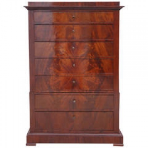 Biedermeier Tall Chest of Drawers, Copenhagen Denmark circa 1830