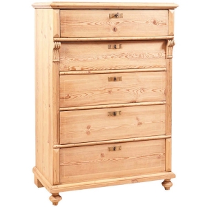 Antique Swedish Five Drawer Tall Chest in Pine, c.1880
