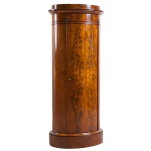 Danish Empire Pedestal Cabinet in Book-Matched Mahogany