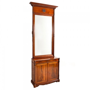 Biedermeier Console with Mirror in Cuban Mahogany, Northern Europe, c. 1835