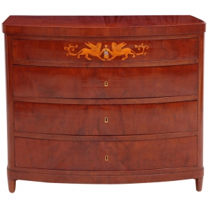 Danish Empire Commode or Chest of Drawers with Marquetry, circa 1810