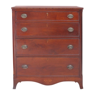 Hepplewhite Chest of Drawers or Bureau in Mahogany, circa 1800