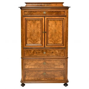 Danish Silver Cabinet in Figured Walnut, circa 1870