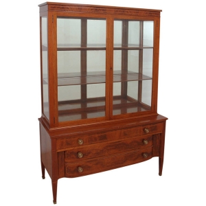 Mid Century Display Cabinet with Flight of Drawers