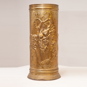 19th c. Antique Brass Umbrella Holder, Belgium