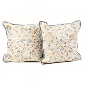 Pair of William Morris Style Brocade Throw Pillows
