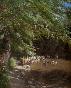 "Secluded Pond", Oil on Canvas, Signed