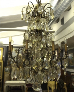 Swedish 8 Arm Crystal Chandelier c. 1900