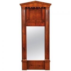 Antique Biedermeier Mirror in Mahogany, c. 1820