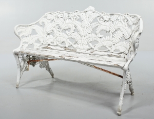 Swedish Cast Iron Fern Motif Garden Bench