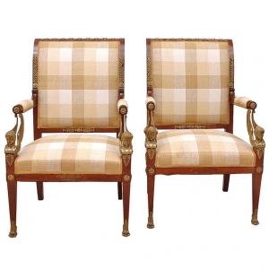 Pair of French Empire Fauteuils, circa 1810