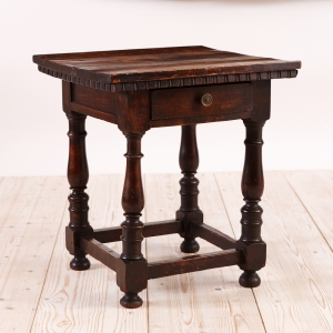 Side Table with Turned Legs and Drawer