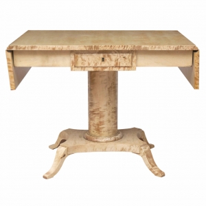 Biedermeier Style Ivory-Tone Sofa or Writing Table in Birch