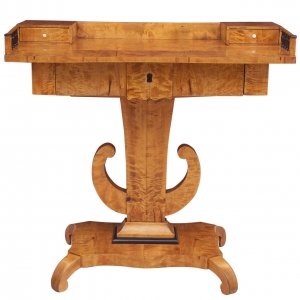 Swedish Karl Johan Biedermeier Writing Table in Birch, circa 1810
