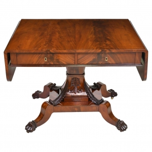 Swedish Karl Johan Salon/Sofa Table or Desk in West Indies Mahogany, circa 1825