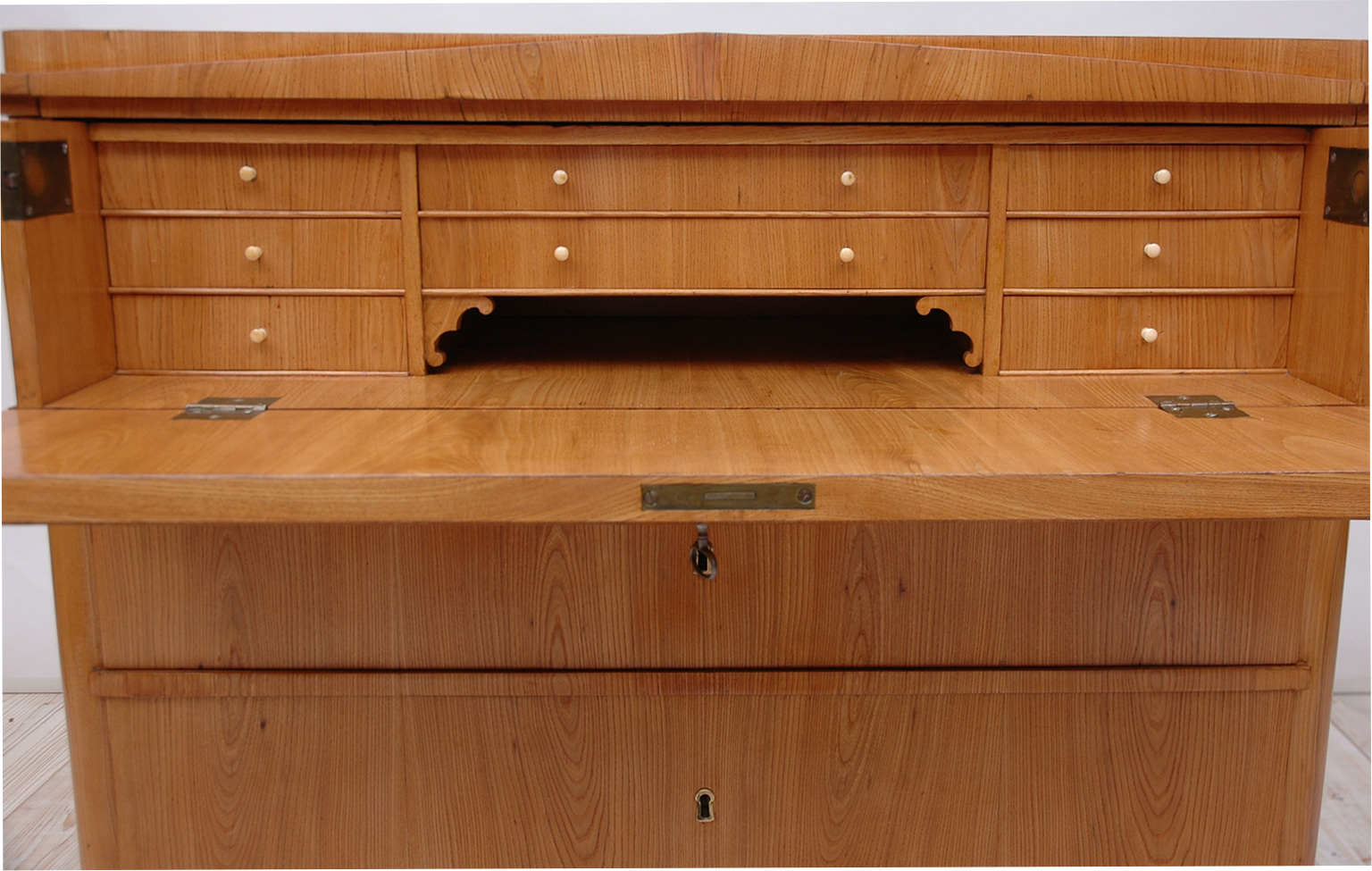 Biedermeier Ash Chest Of Drawers With Fold Down Drawer Front